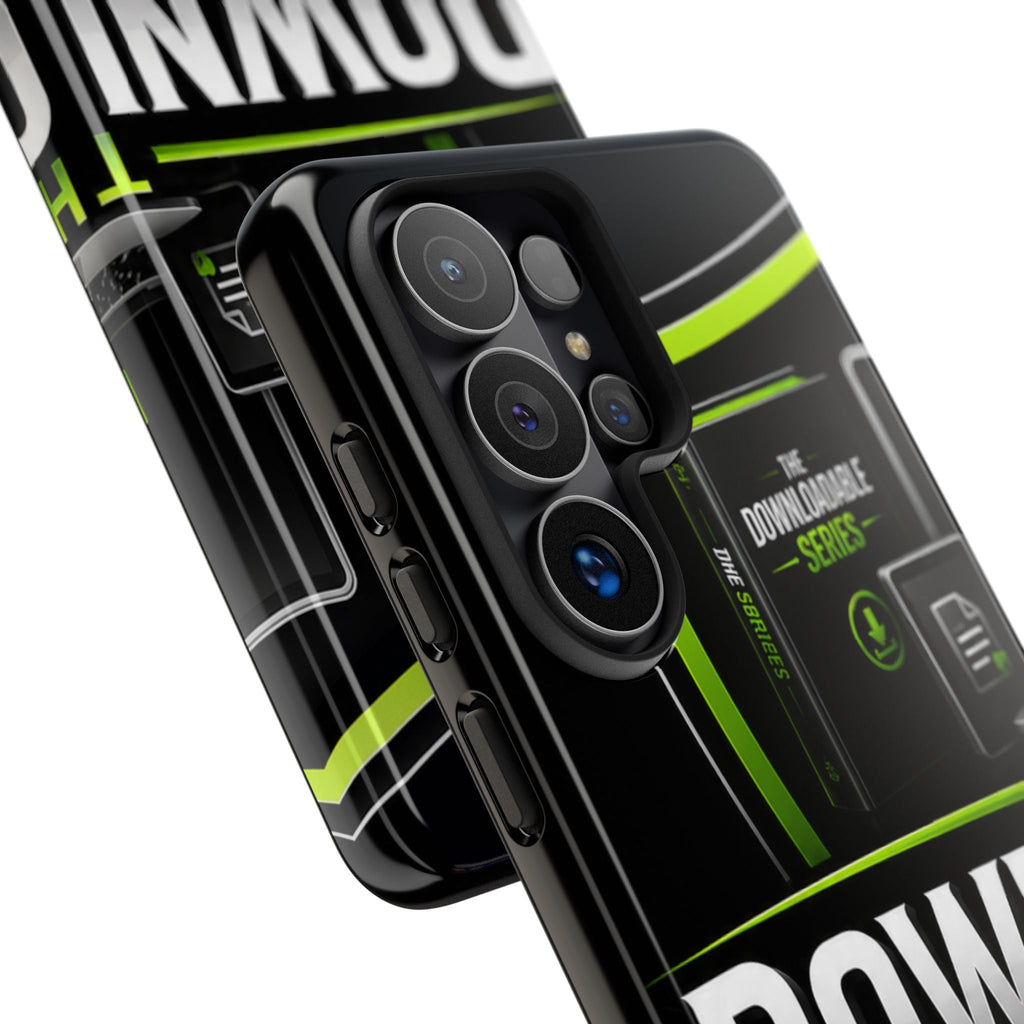Downloadeable Series Tough Phone Case – Protective Black Graphic Cover