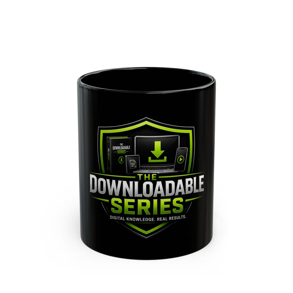 The Downloadable Series Black Mug — 11oz/15oz Coffee Cup