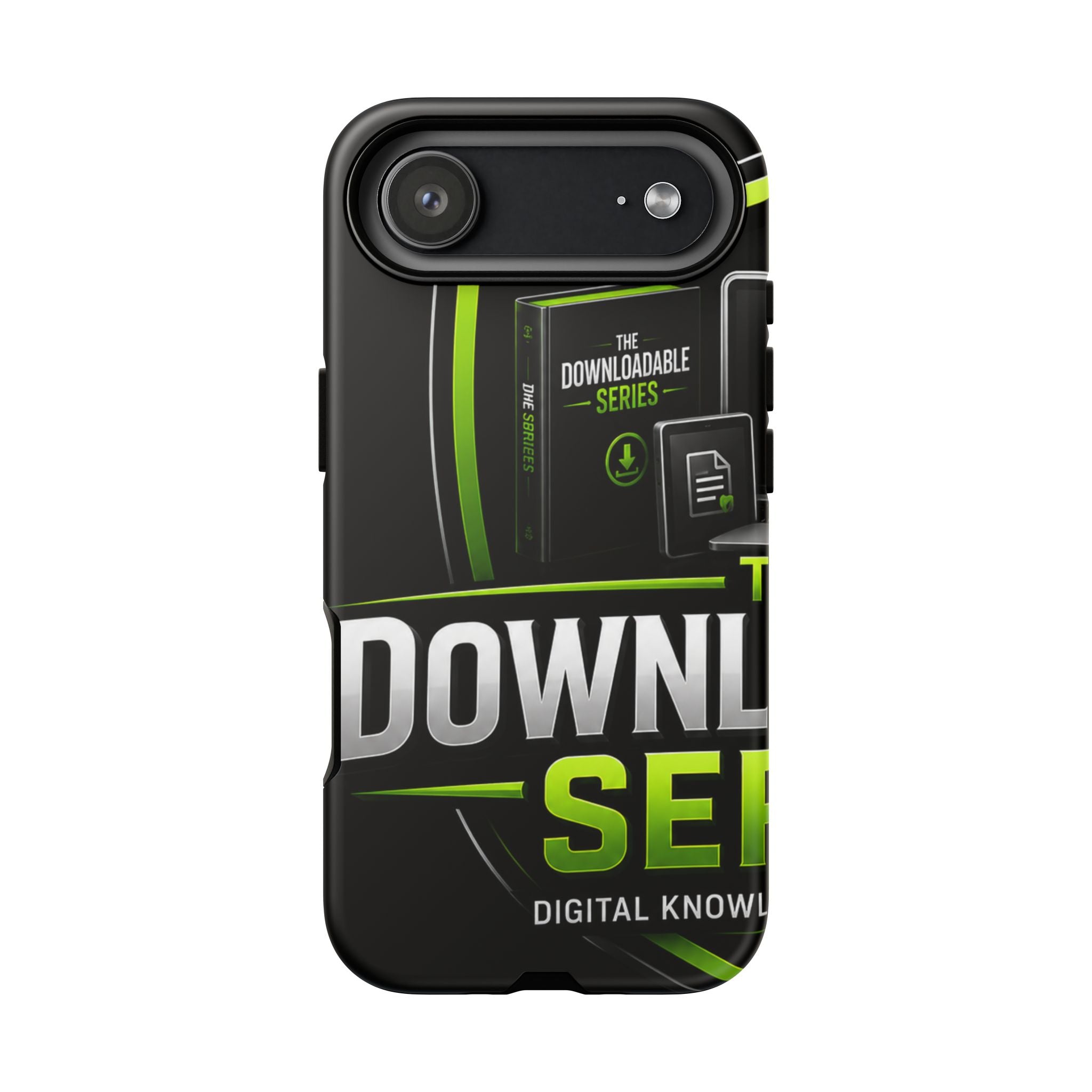 Downloadeable Series Tough Phone Case – Protective Black Graphic Cover