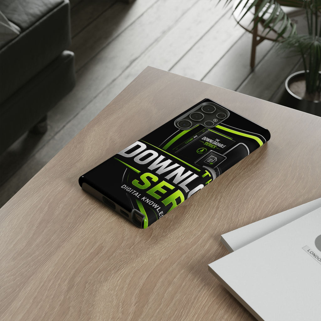 Downloadeable Series Tough Phone Case – Protective Black Graphic Cover