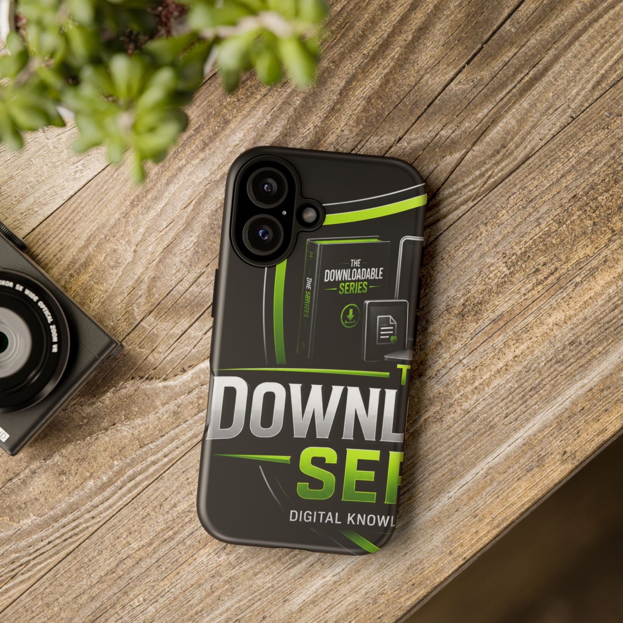 Downloadeable Series Tough Phone Case – Protective Black Graphic Cover