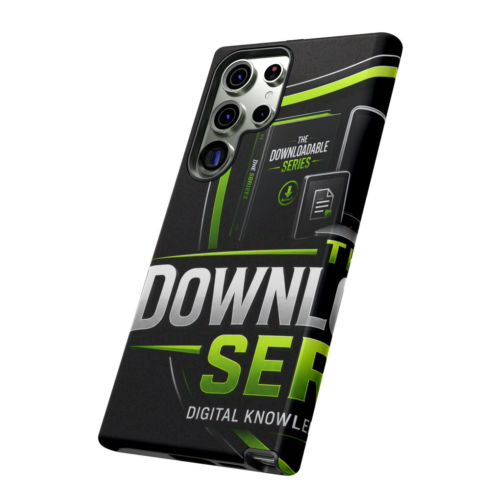 Downloadeable Series Tough Phone Case – Protective Black Graphic Cover