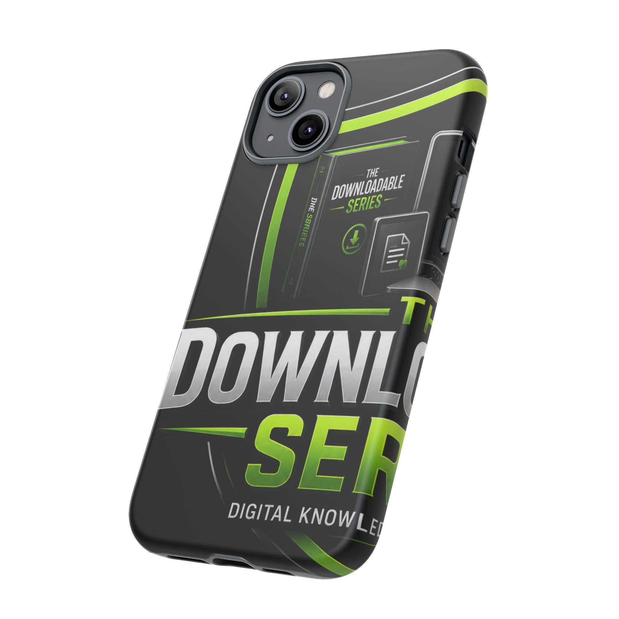 Downloadeable Series Tough Phone Case – Protective Black Graphic Cover