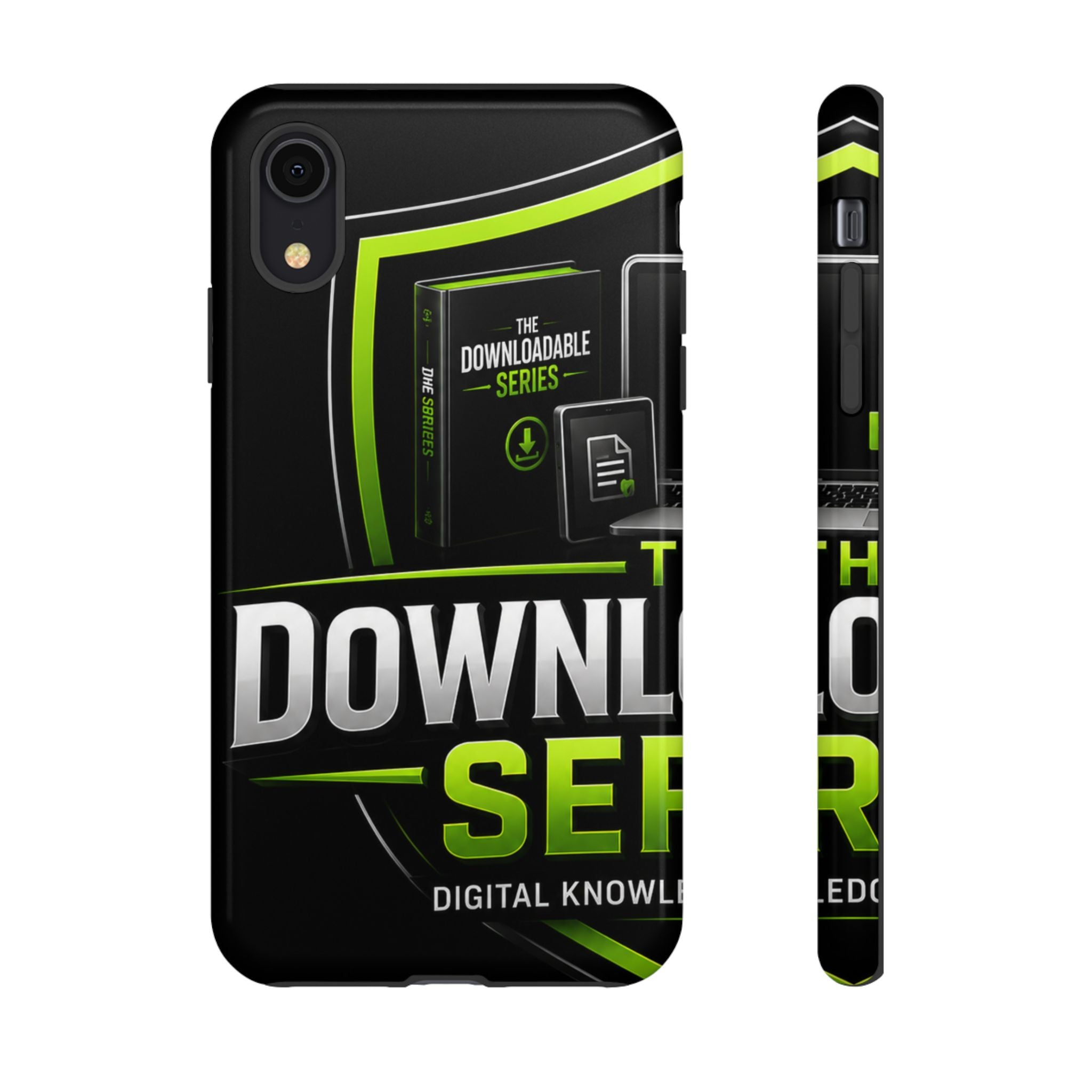 Downloadeable Series Tough Phone Case – Protective Black Graphic Cover