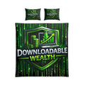 Downloadable Wealth Cotton Bed Set — Green Matrix Finance Duvet Cover